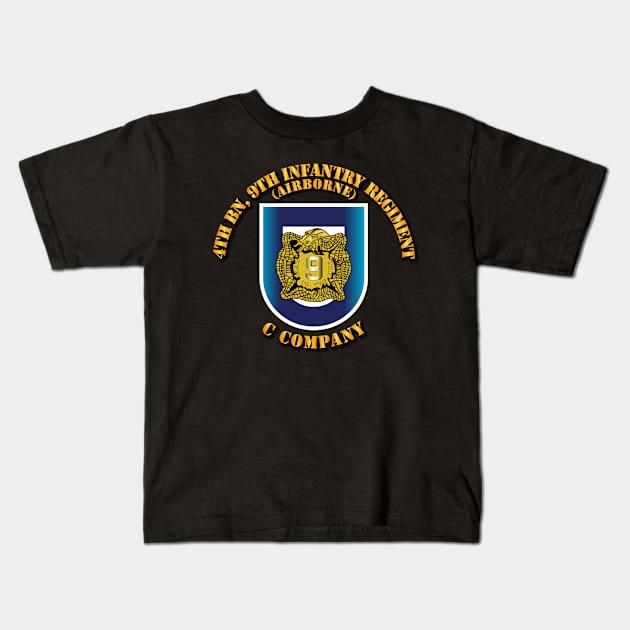 Flash - C Co (Airborne), 4th Bn - 9th Infantry Regiment w DUI Kids T-Shirt by twix123844